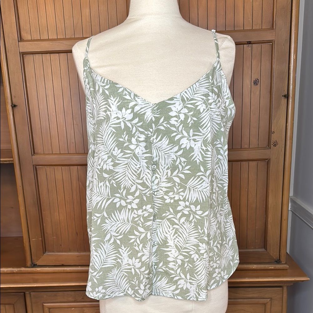 MINE Tropical Floral Print Camisole Tank Top, Size Large